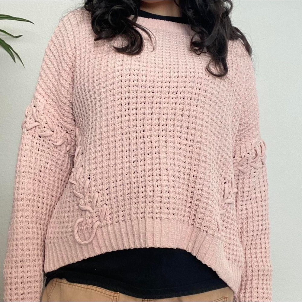 [Size: XXL] Pink Coquette Knitted Sweater